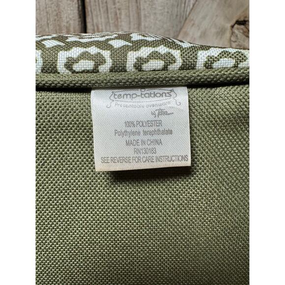 Temptations Old World Sage Green Thermal Insulated Casserole Carrier Tote Bag - Picture 8 of 9